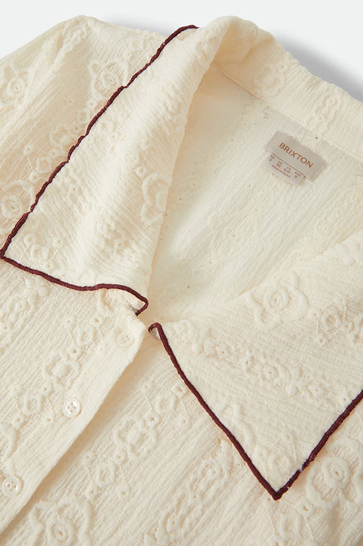 Brixton, Grace Button Down Shirt, Off White/Wild Ginger