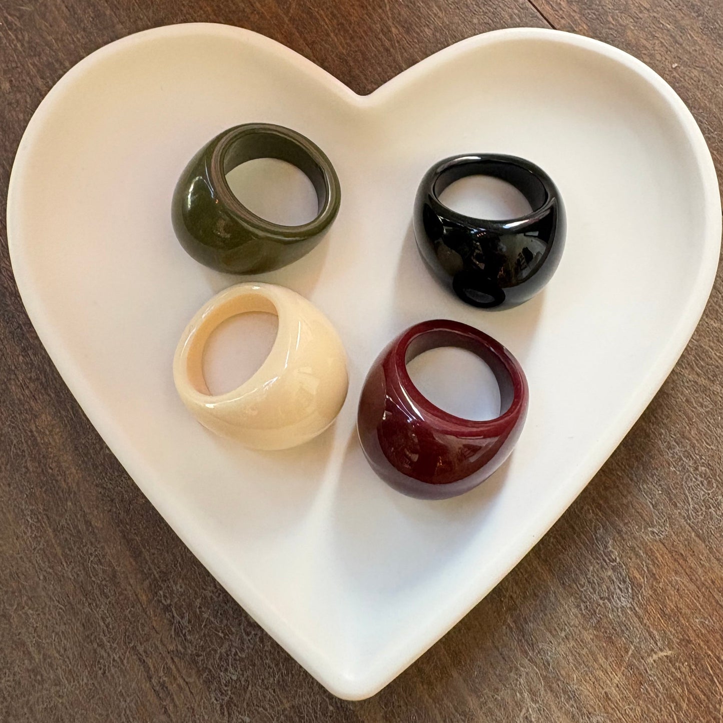 Modern Fable, Chunky Acrylic Ring, Wine