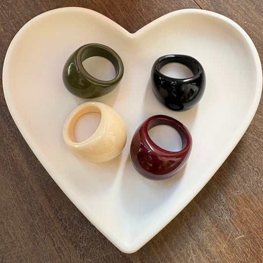 Modern Fable, Chunky Acrylic Ring, Cream