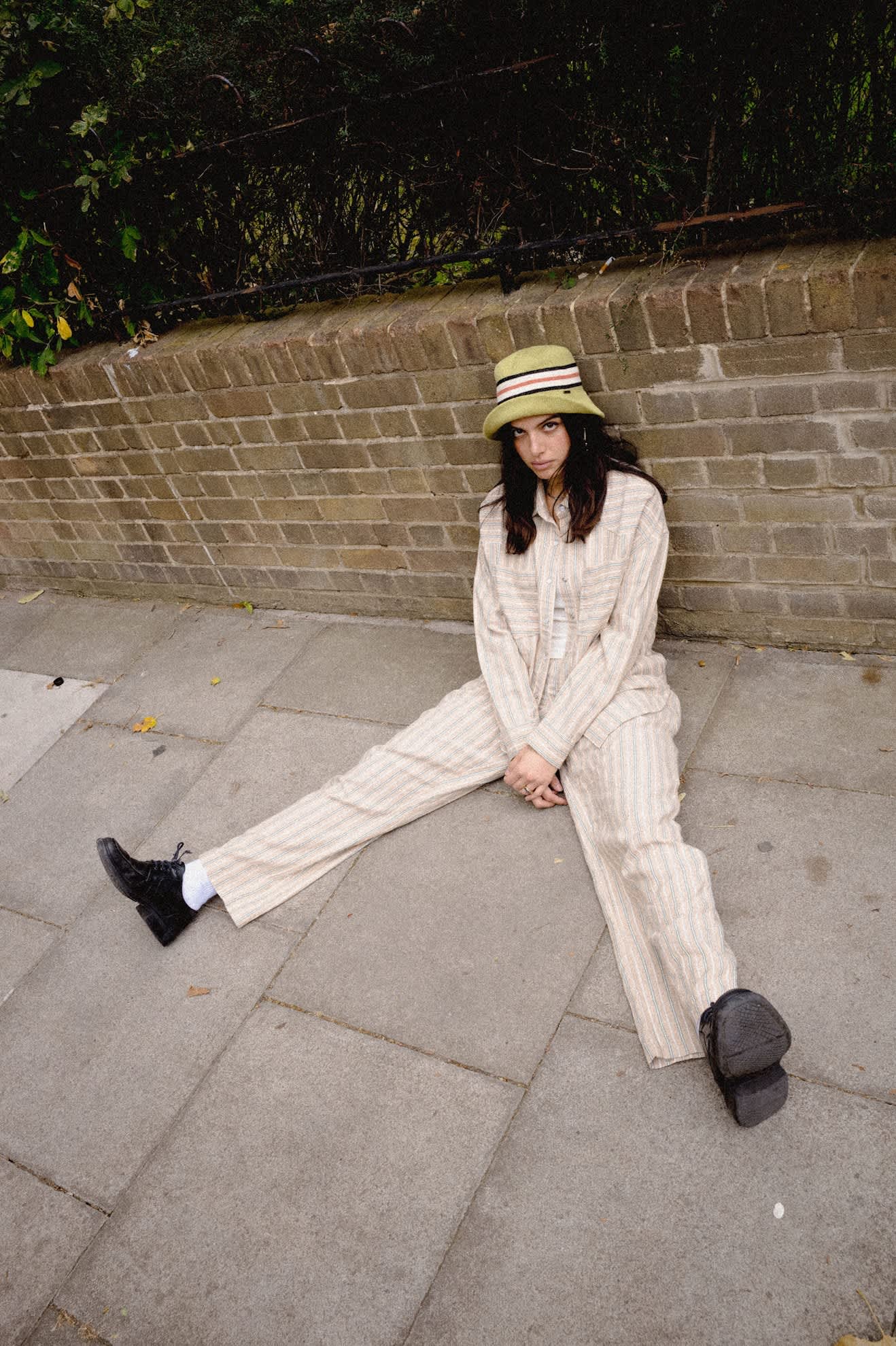 Brixton, Wayne W L/S Woven, Sand Stripe
