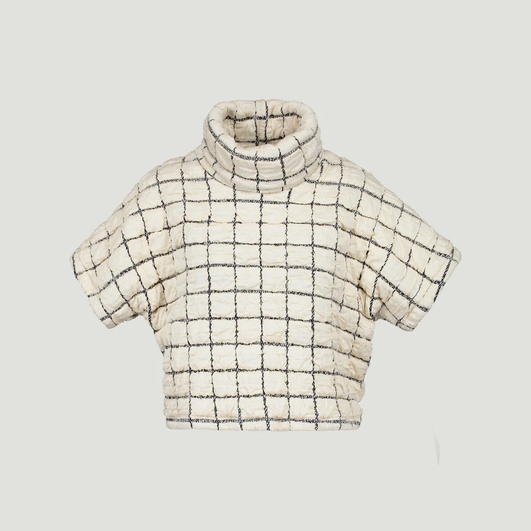 Marigold, Mercedes, Funnel Neck Top, Cream