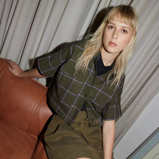 Eve Gravel, Meru Shirt, Green Lavender
