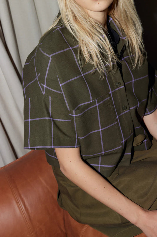 Eve Gravel, Meru Shirt, Green Lavender