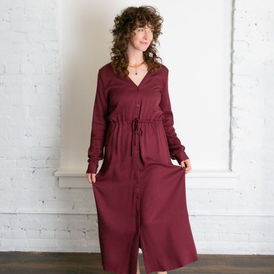 Minimum, Niola Midi Dress, Burgundy
