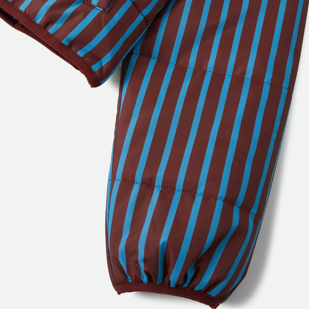 Brixton, Delilah Mock NeckJacket, Dark Brick/Electric Indigo Stripe