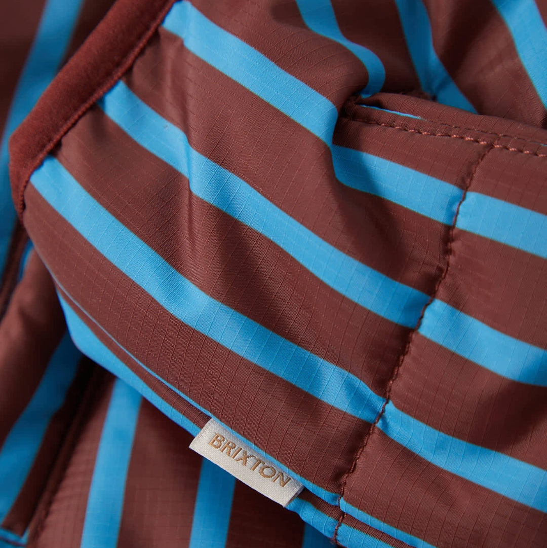 Brixton, Delilah Mock NeckJacket, Dark Brick/Electric Indigo Stripe