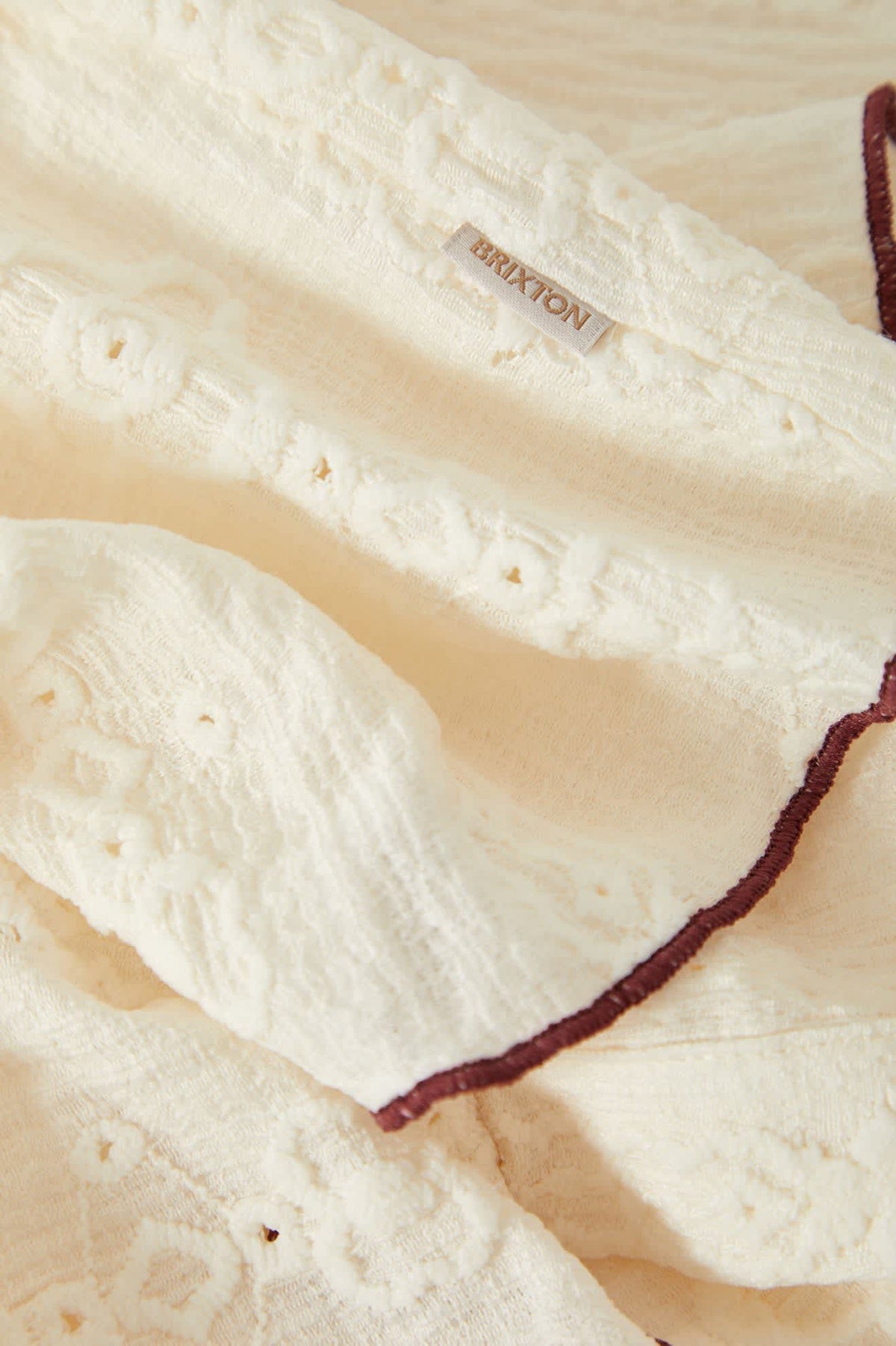 Brixton, Grace Button Down Shirt, Off White/Wild Ginger