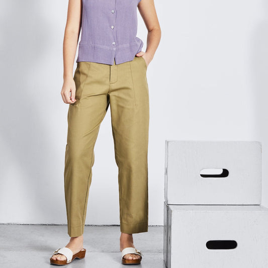 Easton Pant, Khaki Cotton Canvas