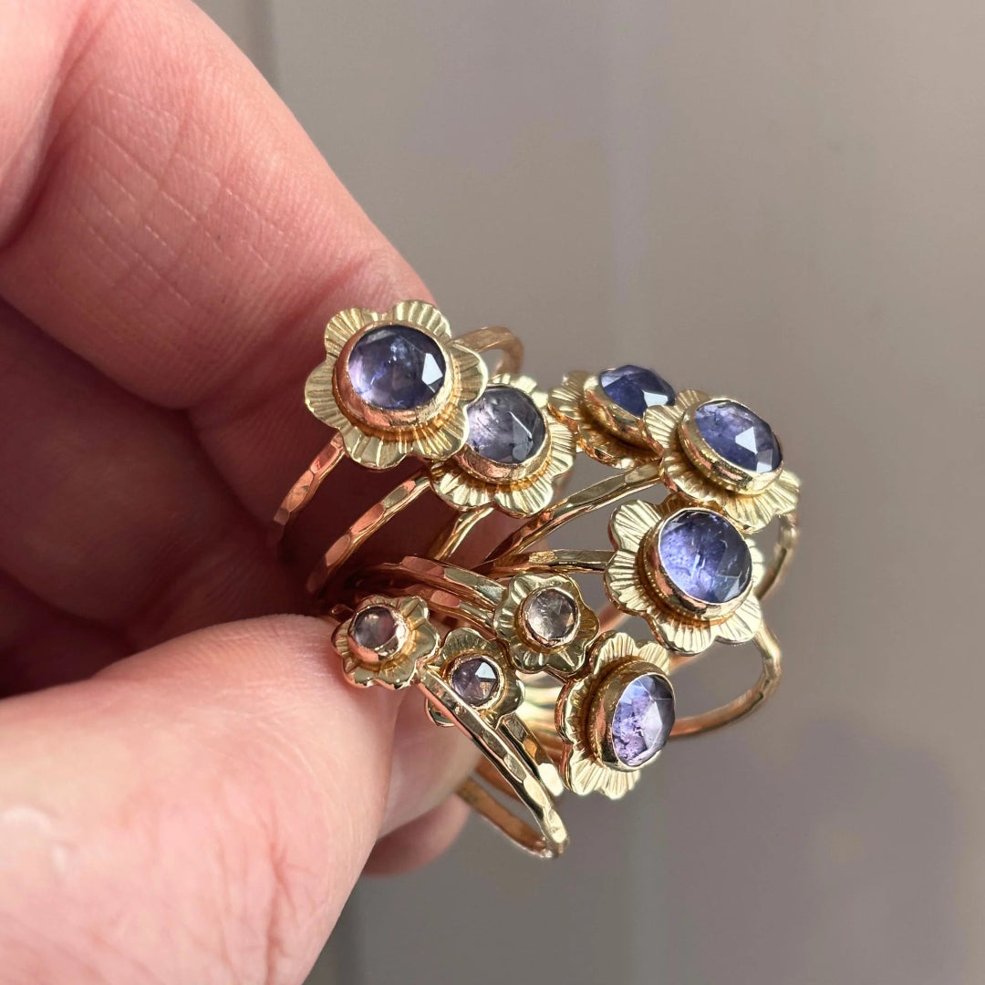 Strut Jewelry, Flower Ring, Gold-Fill