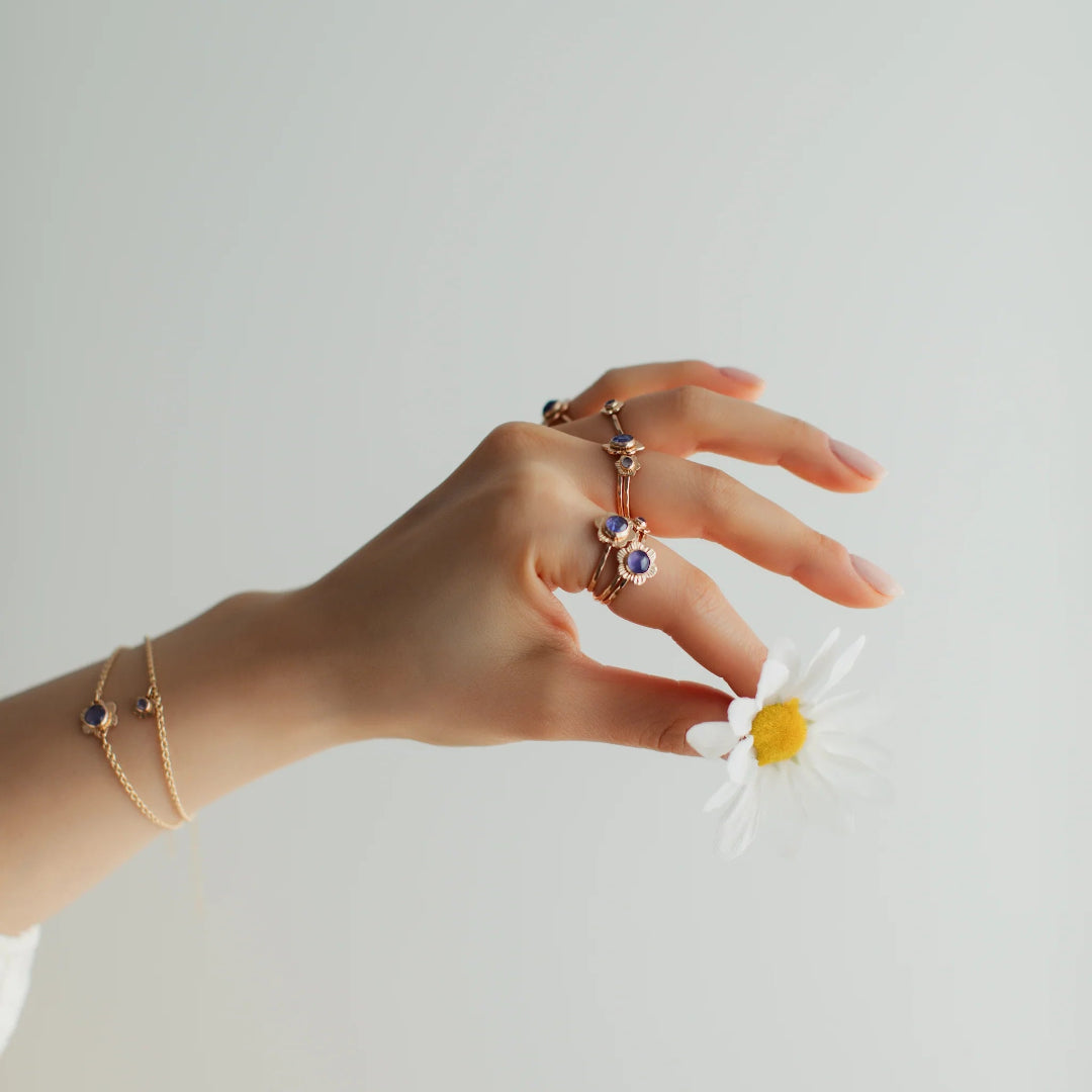 Strut Jewelry, Flower Ring, Gold-Fill