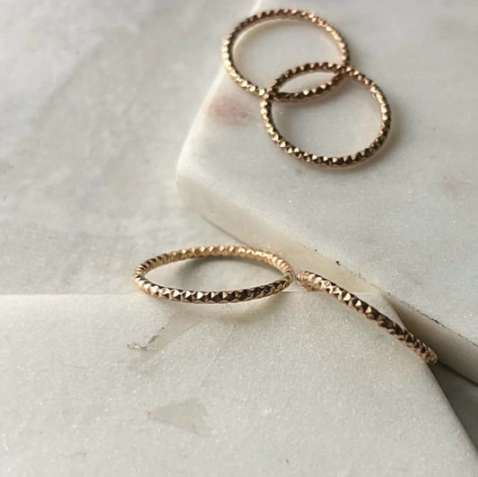 Strut Jewelry, Serpentine Texture Stacking Ring