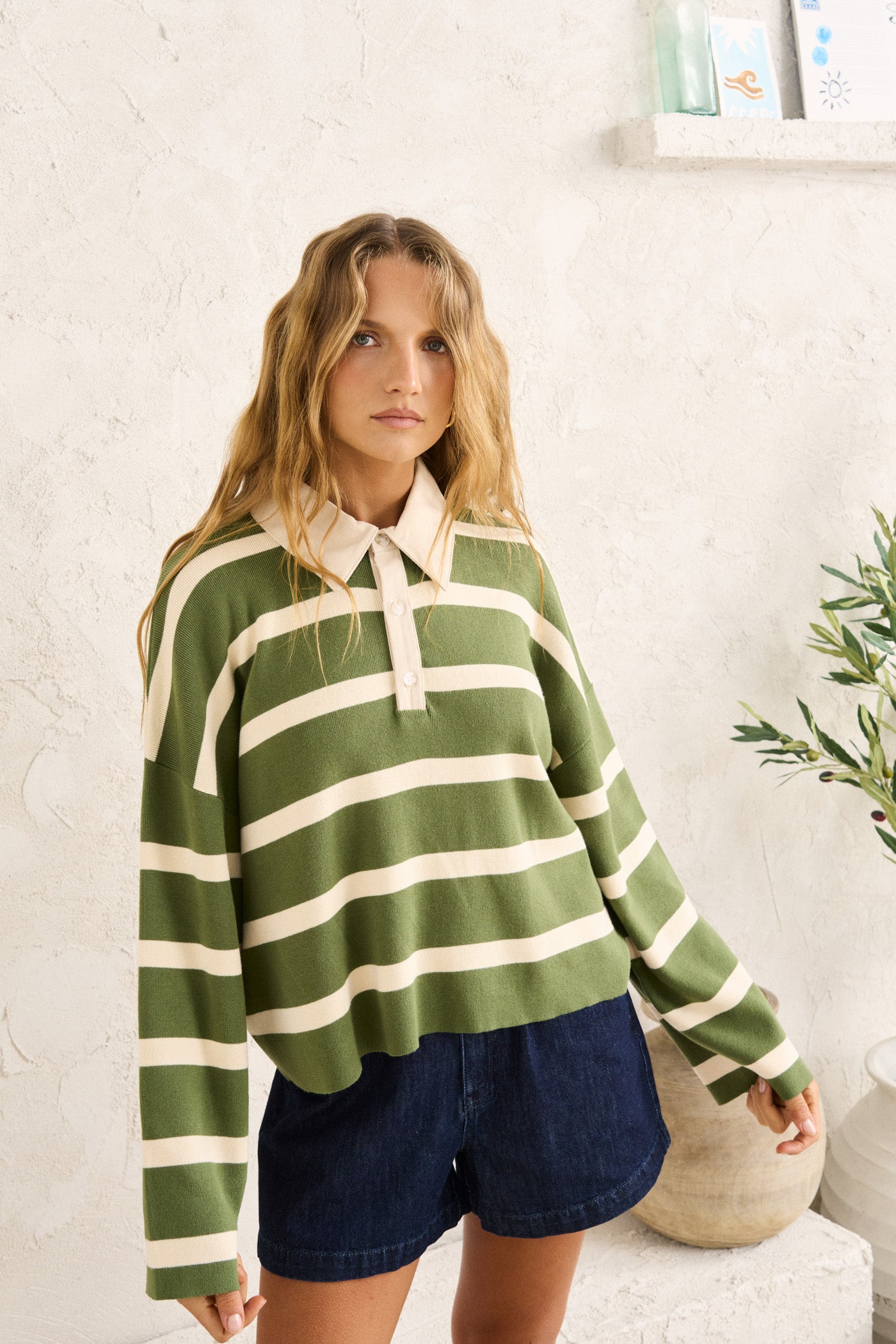 Rhythm, Rugby Polo Knit Sweater