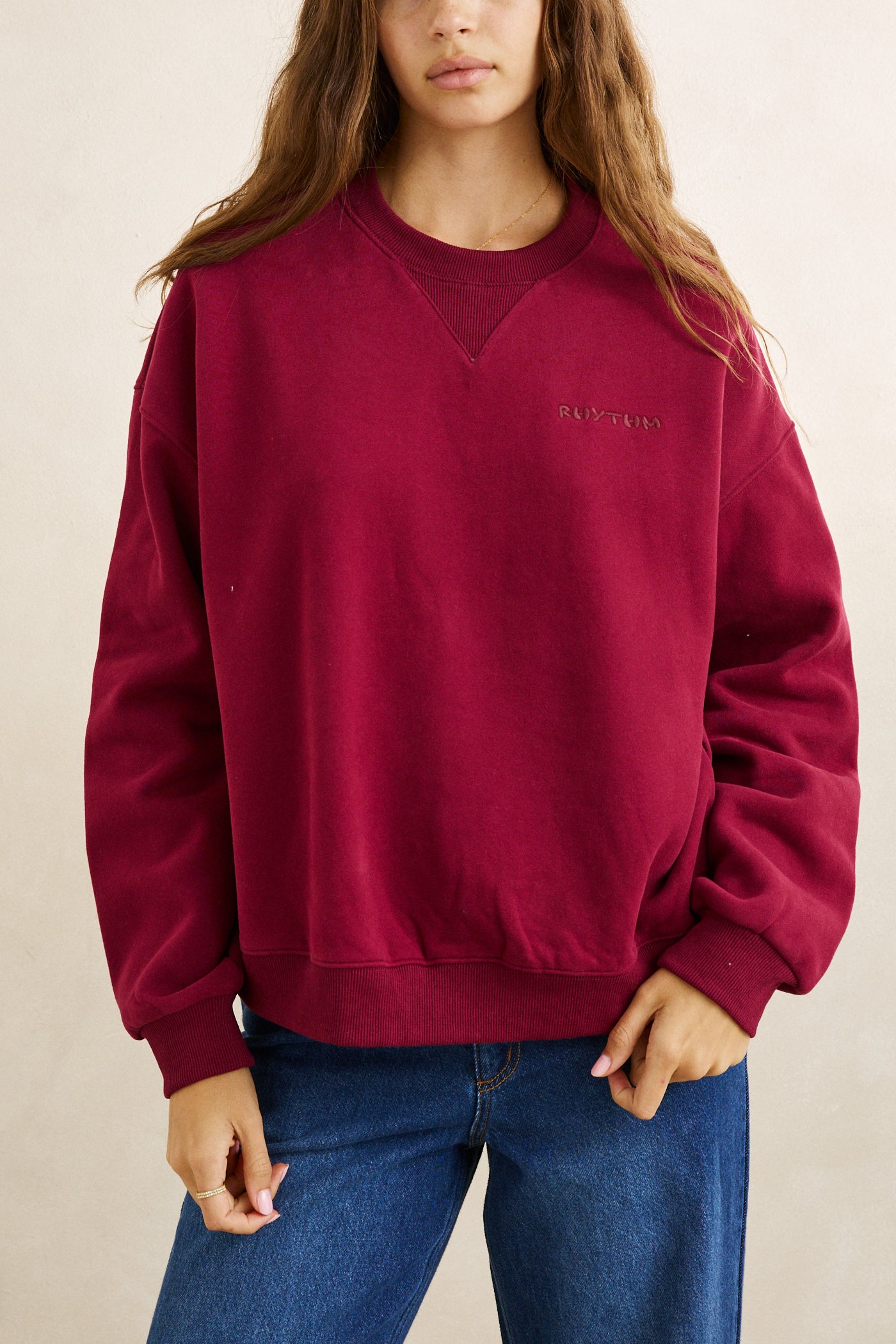 Rhythm, Everyday Crewneck Fleece, Plum