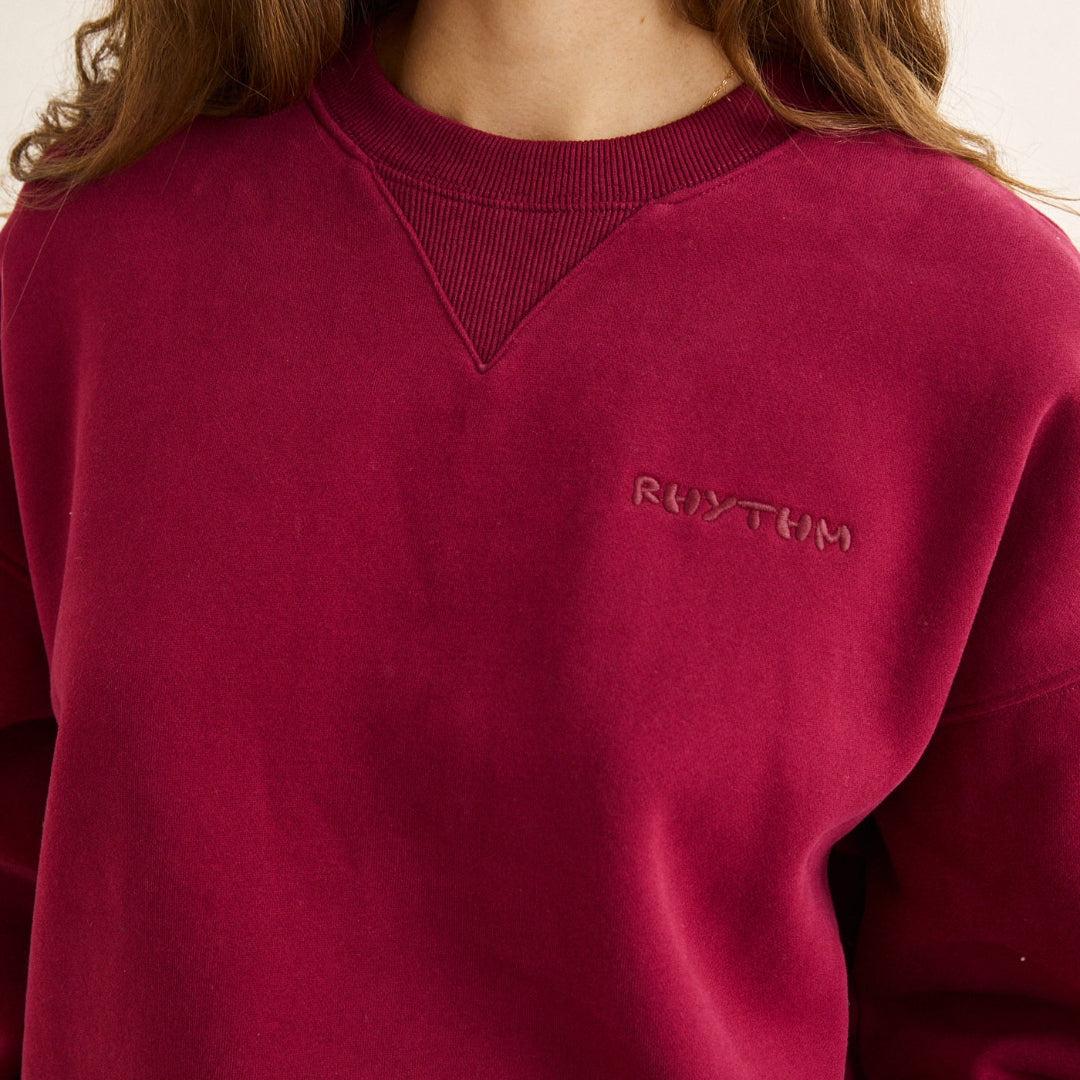 Rhythm, Everyday Crewneck Fleece, Plum