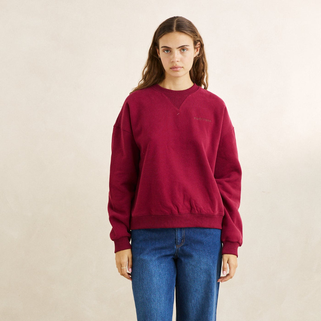 Rhythm, Everyday Crewneck Fleece, Plum