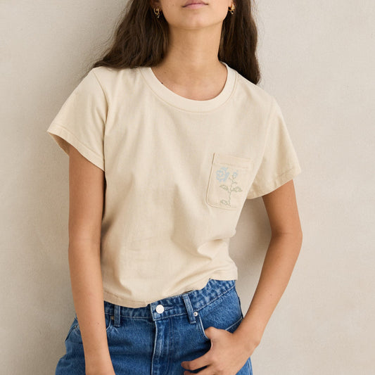 Rhythm, Seaside Floral Tee, Natural