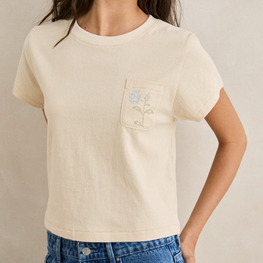 Rhythm, Seaside Floral Tee, Natural