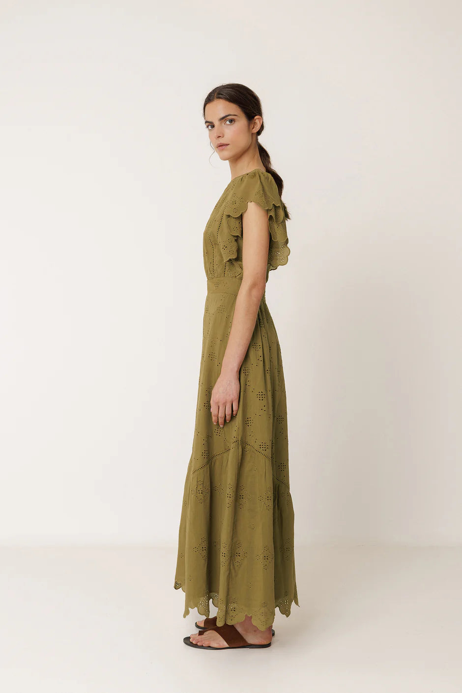 Indi & Cold, Schiffli Embroudery Maxi Dress