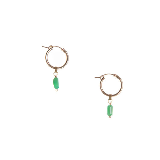 Nahla Hoop Earrings, Large, Chrysoprase