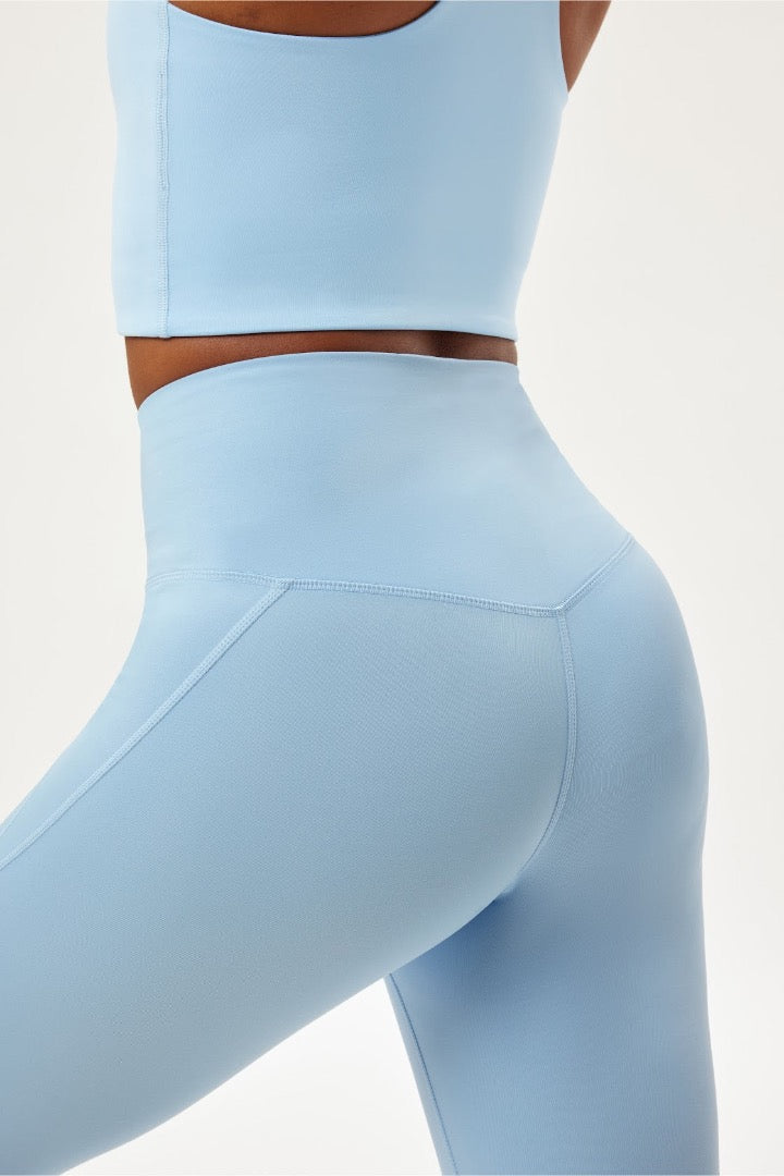 High Rise Compressive Legging - Cerulean