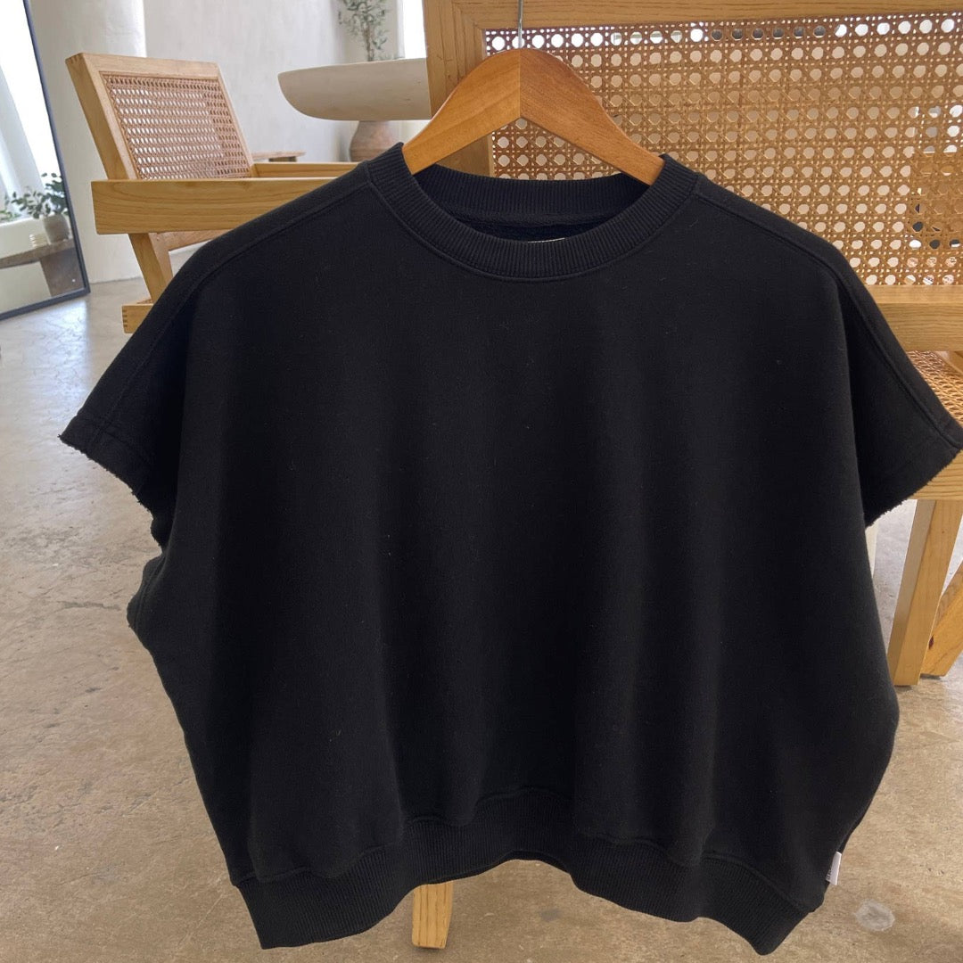 French Terry Sophie Top, Black