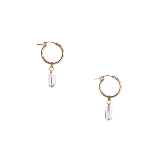 Nahla Hoop Earrings, Large, Ametrine