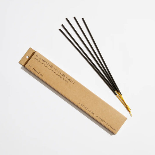 PF Candle Co., Amber & Moss Incense - Set of 15