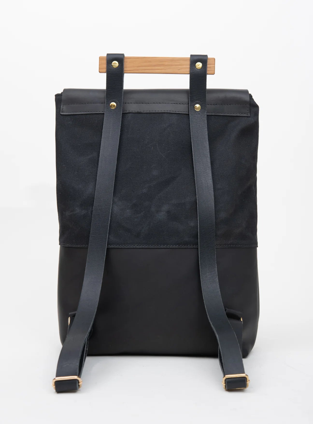 Leather and Waxed Cotton Backpack, Fullum Model
