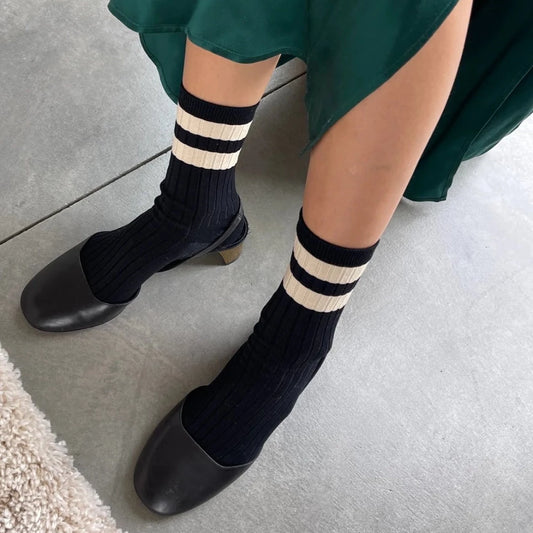 Le Bon Shoppe, Her Varsity Socks , Black