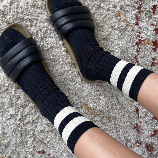 Le Bon Shoppe, Her Varsity Socks , Black