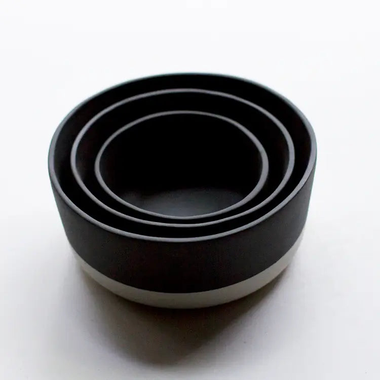 Black Banded Nesting Bowl - Large
