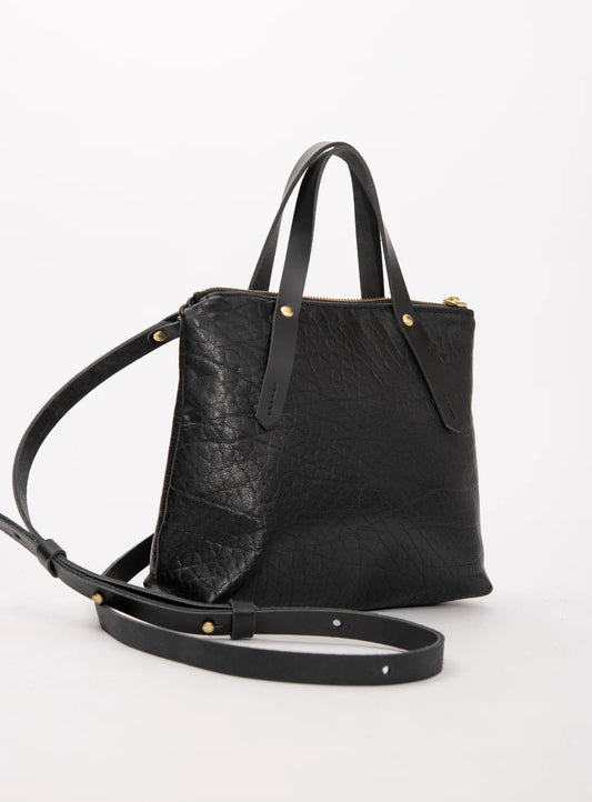 Leather Handbag with Crossbody Strap, Papineau Model