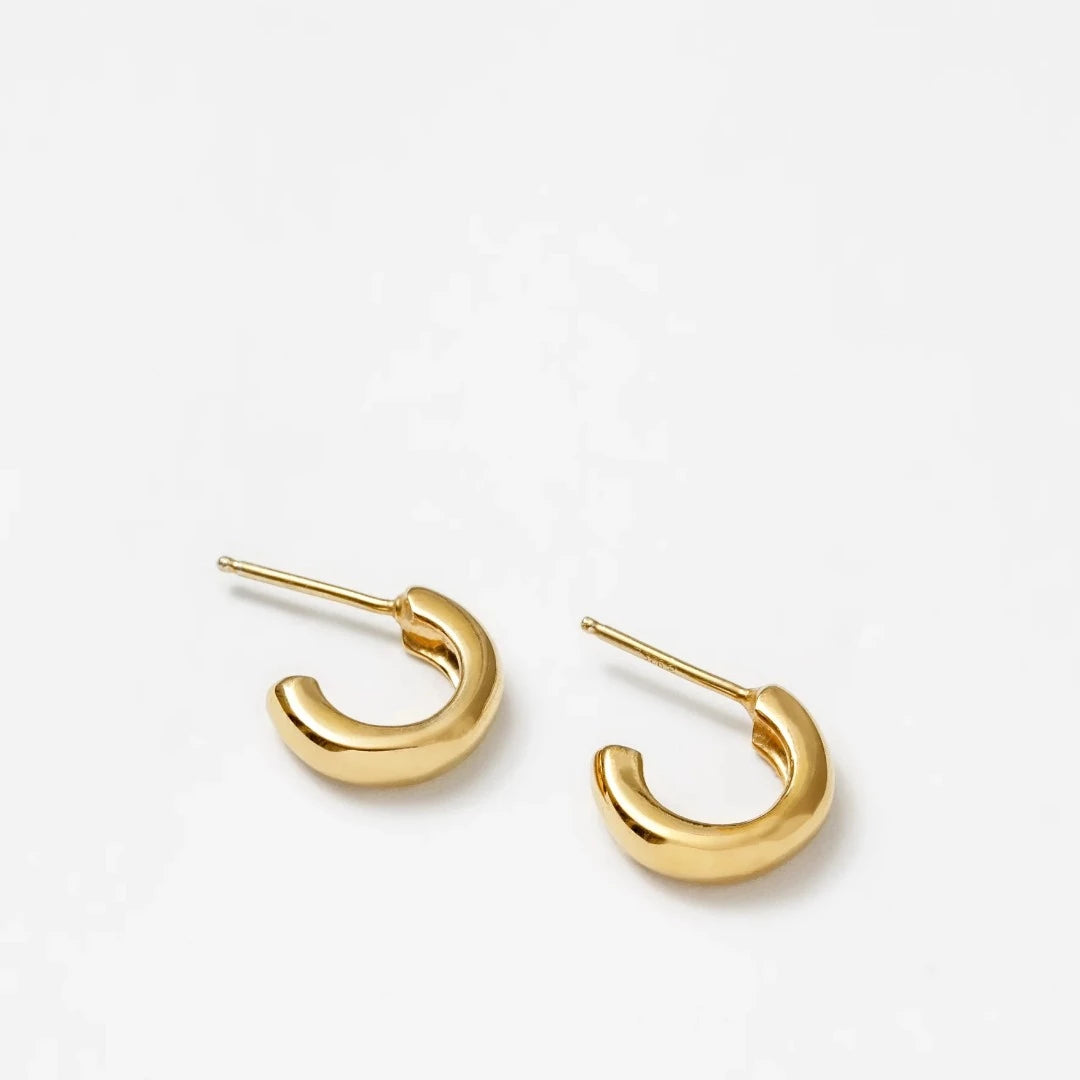 Small Abbie Hoops in Gold
