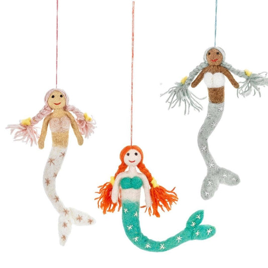 Handmade Felt Magical Mermaids Hanging Ornaments